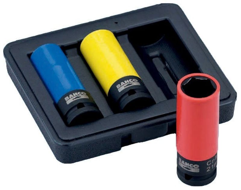 Bahco BWSS12P3 Hjulhylssats 1/2" Långa 17,19,21 mm