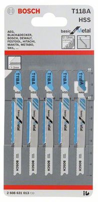 Bosch T118A Sticksågsblad Tunnplåt 1-3 mm (5-P)