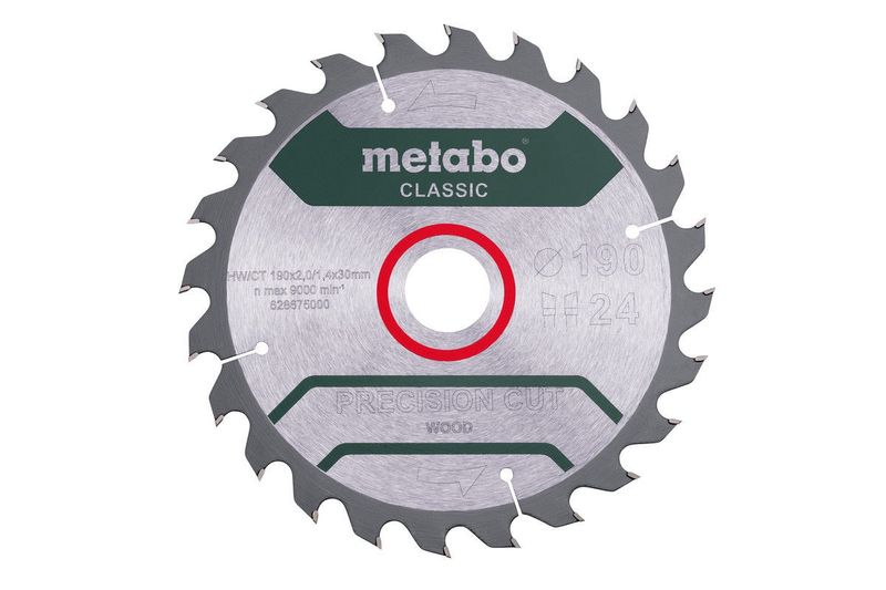 Metabo sågblad ”Precision cut wood - classic” 190 x 30 Z24 WZ 15°
