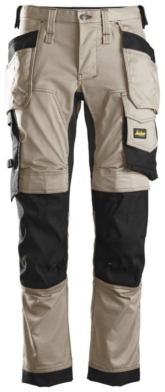 Snickers 6241 Arbetsbyxa Stretch Hölsterfickor Khaki/Svart