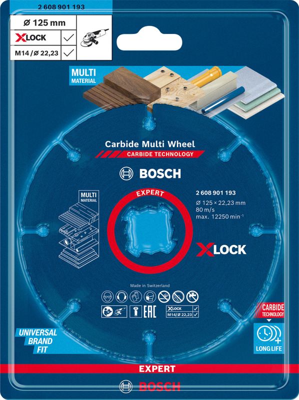 Bosch Expert Carbide Multi Wheel X-LOCK kapskiva 125mm 22,23mm förd hårda träslag