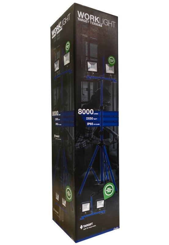 Gelia TARGET T2X50AS Arbetsbelysning LED 2X50W IP65 6500K Teleskopstativ