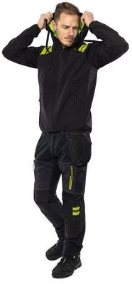 Fristads Softshell-jacka med huva 7461 GBON Svart/Grå