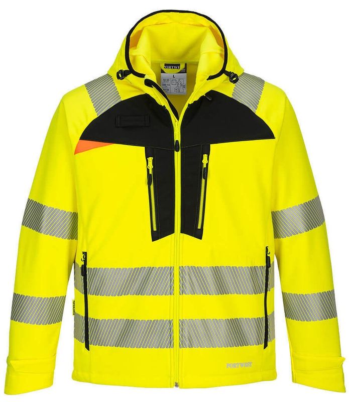 Portwest DX475 Softshelljacka Varsel Hi-Vis KL3 Gul/Svart
