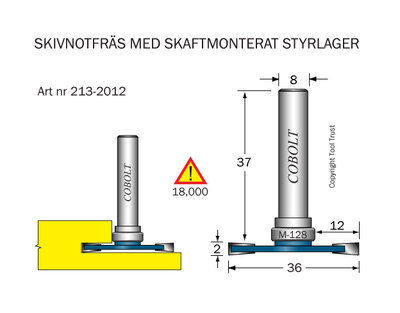 Cobolt Skivnotfräs L=2,0 / F=12 D=36 S=8