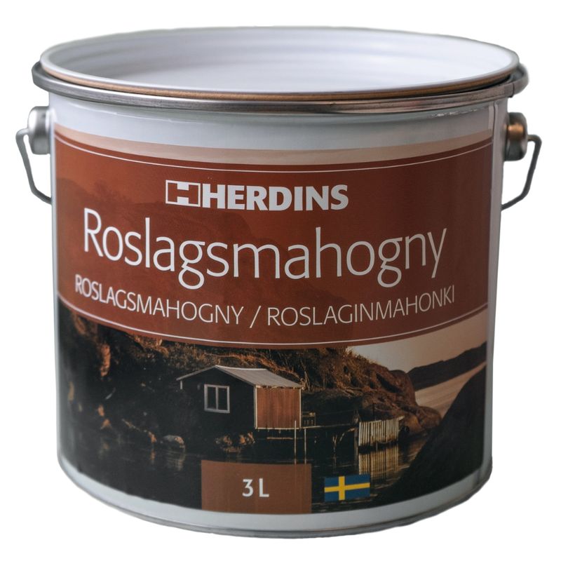 Herdins Tjärolja Roslagsmahogny 3L utomhusolja
