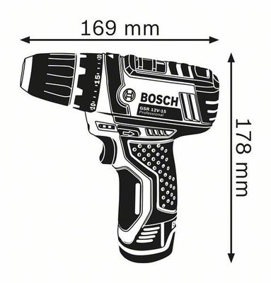 Bosch GSR 12V-15 Borr-/skruvdragare 12V (2x2,0ah)