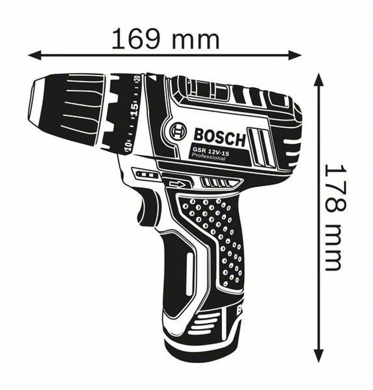 Bosch GSR 12V-15 Borr-/skruvdragare 12V (2x2,0ah)