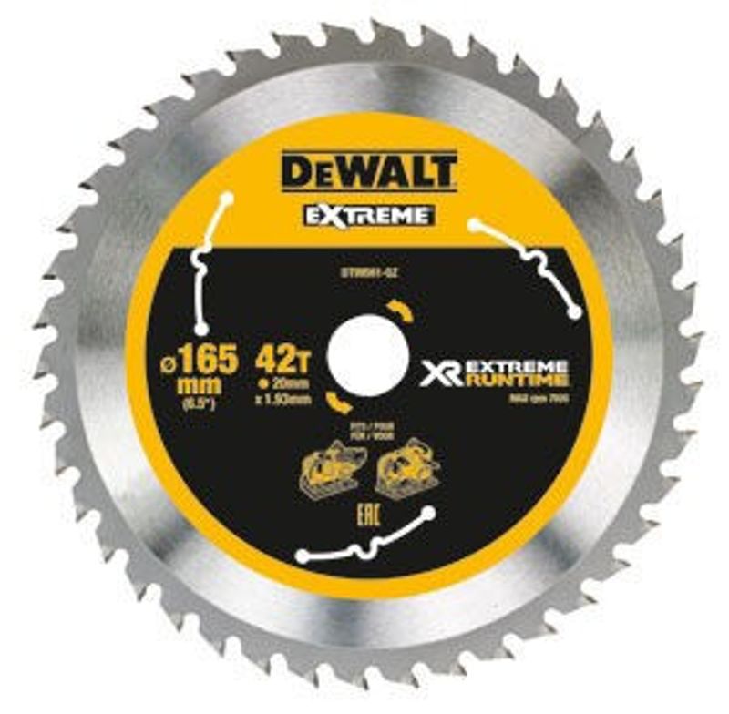 DeWalt DT99561 Sågklinga XR 165mm 42T (Fina Snitt)