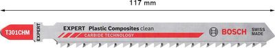 Bosch Expert ‘Plastic Composites Clean’ T 301 CHM sticksågblad, 3 st