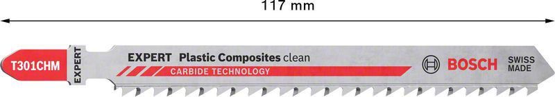Bosch Expert ‘Plastic Composites Clean’ T 301 CHM sticksågblad, 3 st