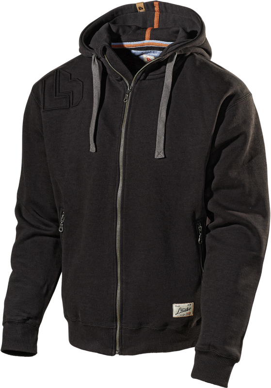 L.Brador 6023PB Heavy Hoodie med Dragkedja Svart Stl XXL