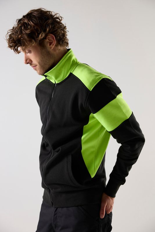 Top Swede Sweatshirt helzip 223 svart/gu XXL