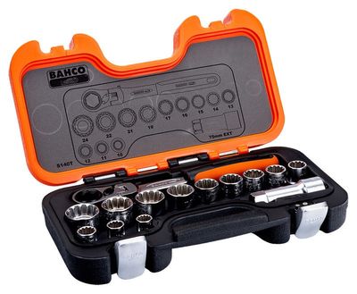 Bahco S140T Hylsnyckelsats med Genomgående Hylsor 10-24mm (12st hylsor)
