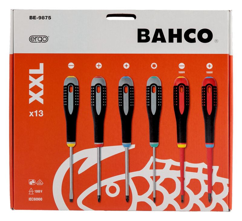 Bahco BE-9875 Skruvmejselsats 13-delar XXL