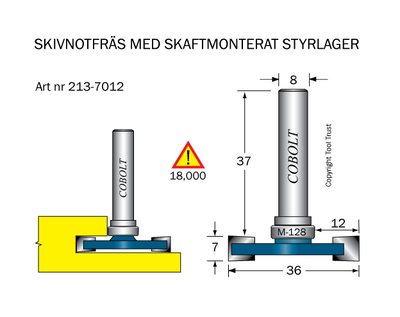 Cobolt Skivnotfräs L=7 / F=12 D=36
