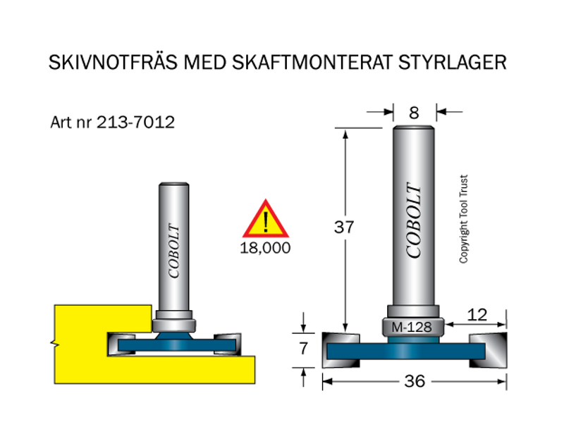 Cobolt Skivnotfräs L=7 / F=12 D=36