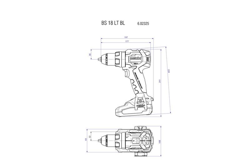 Metabo BS 18 LT BL batteridriven borr-/skruvdragare (utan batteri)