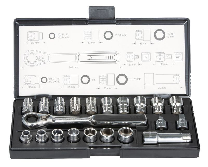 Makita hylsnyckelsats 21-delar