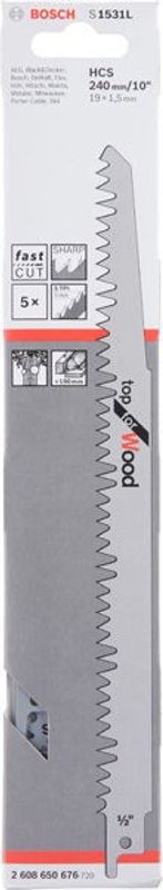 Bosch S 1531 L Tigersågblad HCS 5-pack