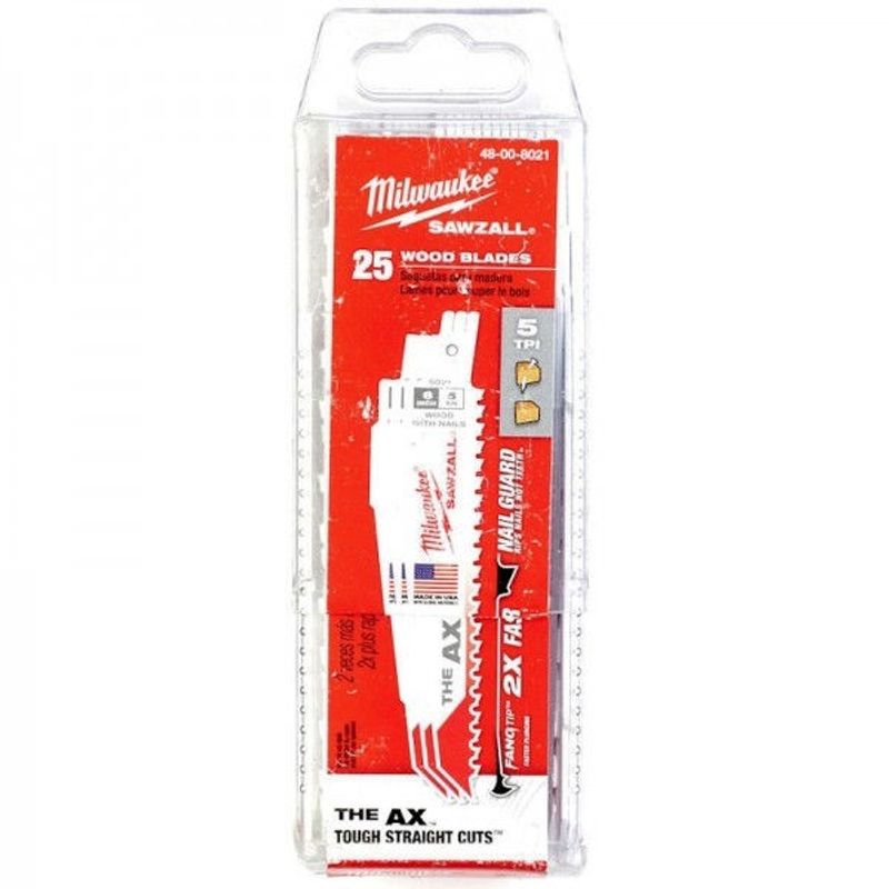 Milwaukee AX Tigersågblad 150mm 25-Pack (För trä & trä med spik)
