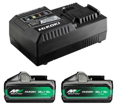 HiKOKI Batteriset 2xBSL36B18X/Laddare 18V/36V MV 4AH/8AH