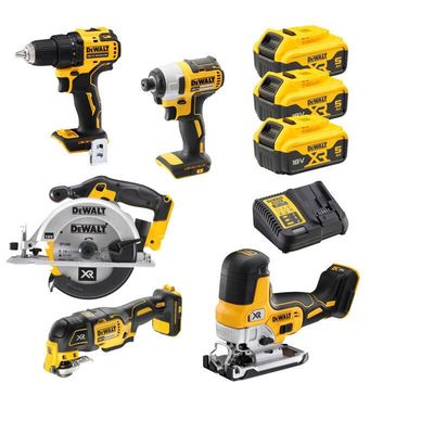 DeWalt DCK555P3 Verktygspaket 18V XR 3x5,0ah 5st verktyg