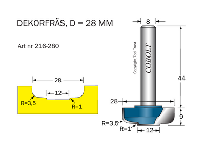 Cobolt Dekorfräs D=28R=35 & 1