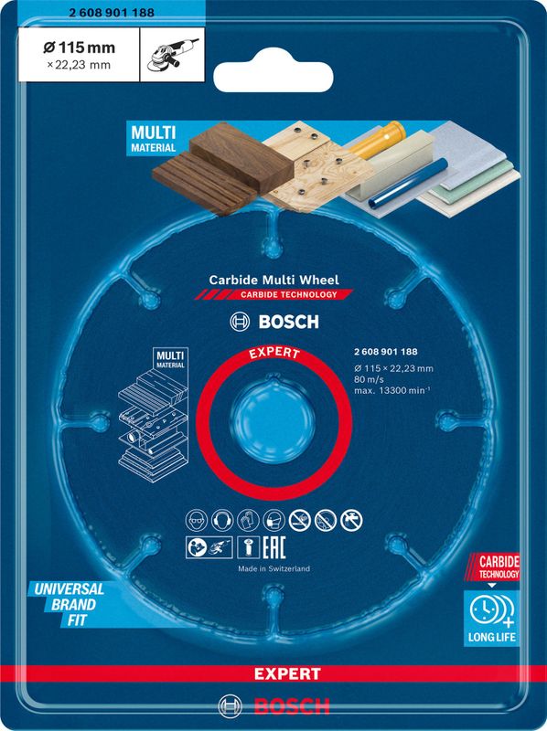 Bosch Expert Carbide Multi Wheel kapskiva 115mm 22,23mm för hårda träslag