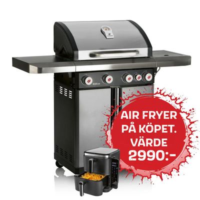 Landmann Rexon 4.1 gasolgrill rostfri med kokplatta 3 kW Modulus