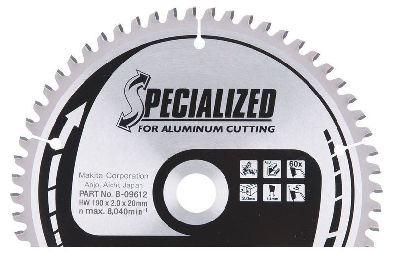 Makita B-09612 Sågklinga 190x 60T (Aluminium)