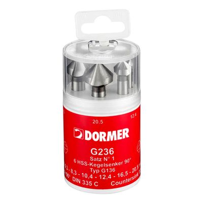 Dormer G2361 Försänkarsats 6-delar HSS 6,3-20,5mm