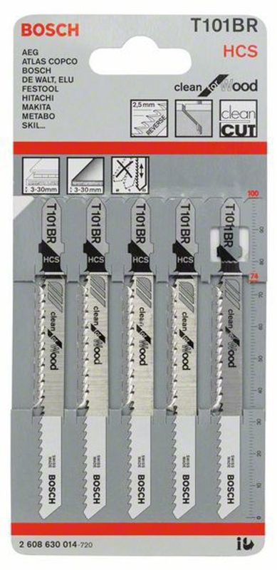 Bosch T101BR Sticksågsblad 5-P för mjuka träslag