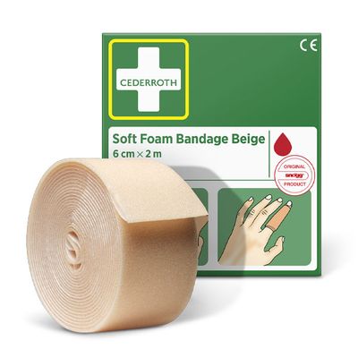 Cederroth Soft Foam Bandage Beige – 2 m, Självhäftande