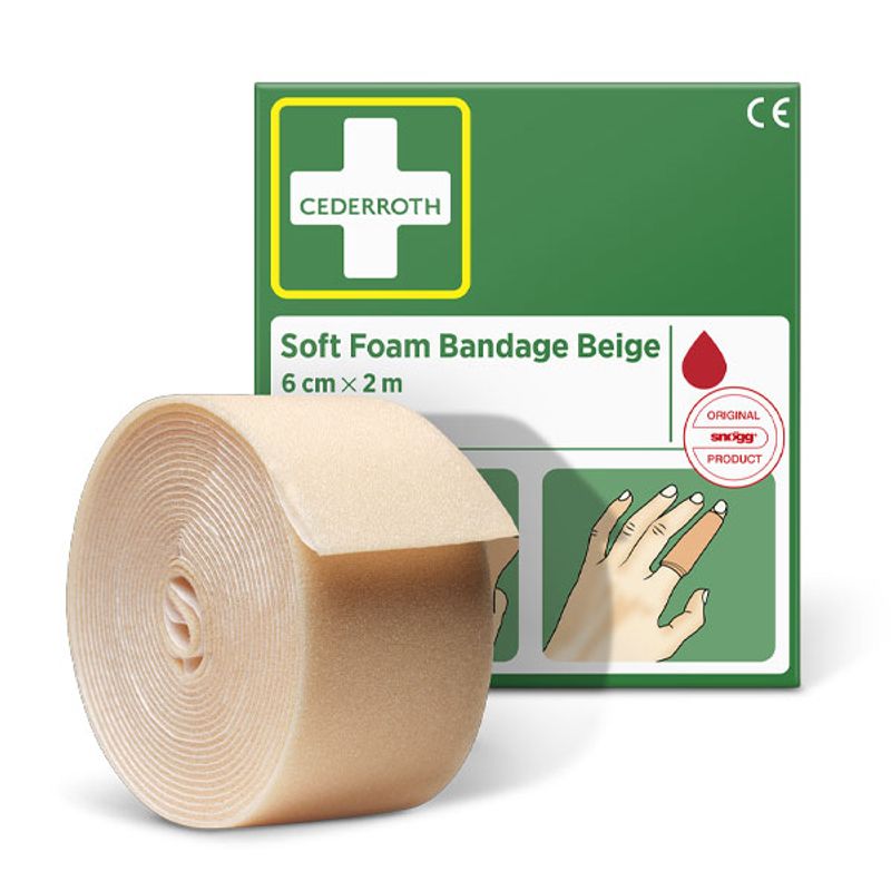 Cederroth Soft Foam Bandage Beige – 2 m, Självhäftande