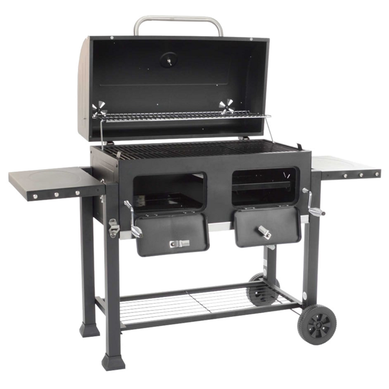 Landmann Kolgrillsvagn XXL gjutjärn 79,5x42 cm med vev