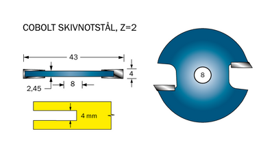 Cobolt Notskiva L=4 D=43 Z=2