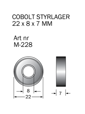 Cobolt Kullager 22 x 8 mm
