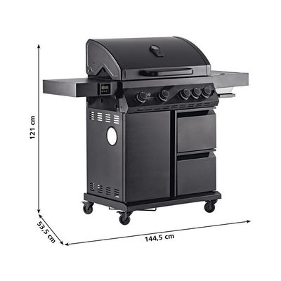 Landmann Cool Black MaxX 4.1 Gasolgrill 4-Brännare Svart