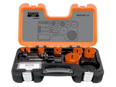 Bahco 3834-SET-72 Hålsågssats 19-64mm 9-delar