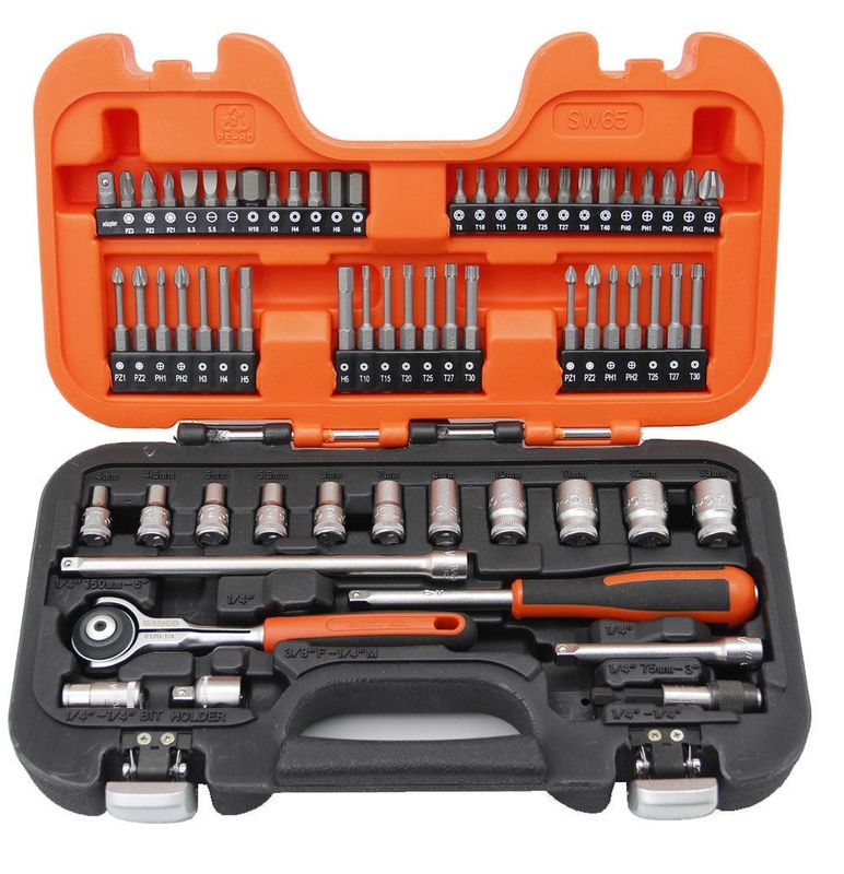 Bahco SW65 Hylsnyckelsats med 65-delar 1/4"