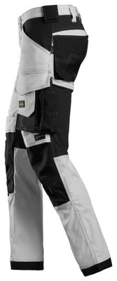 Snickers 6341 Arbetsbyxa Stretch Vit/Svart