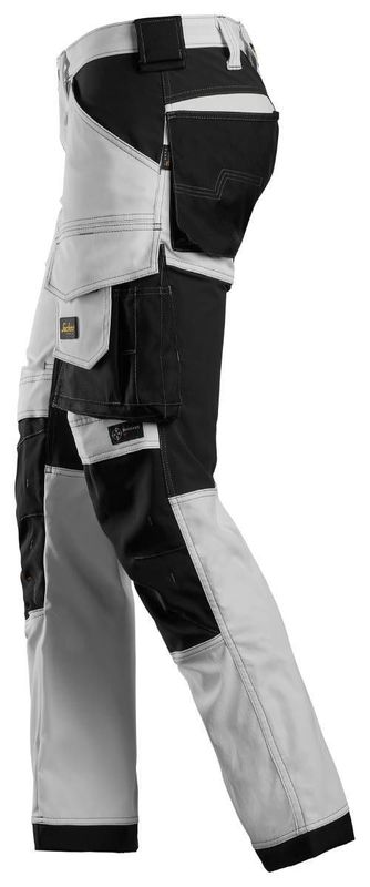 Snickers 6341 Arbetsbyxa Stretch Vit/Svart