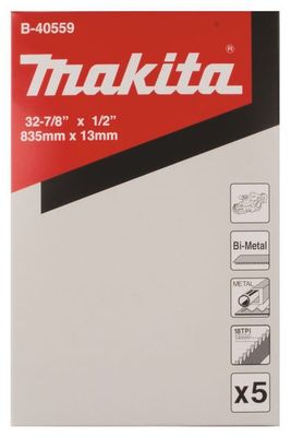 Makita Bandsågsblad Bi-Metal 13x0,5x835mm 18tpi 5st DPB181/DPB182