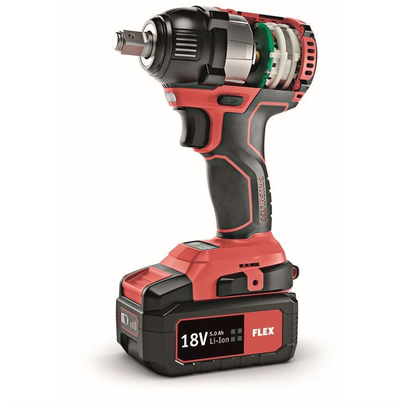 Flex Mutterdragare 1/2" IW 18-0-EC Set (2x5,0Ah)