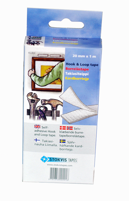 Stokvis Kardborretejp vit 20mm x 1m
