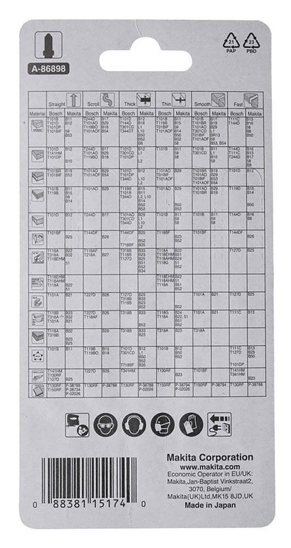 Makita A-86898 Sticksågblad Set 5-P