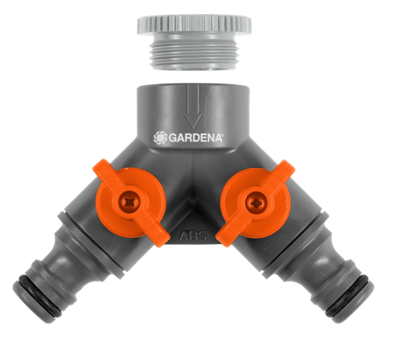 Gardena 00936-20 2-vägskran med adapter 1/2"-3/4"