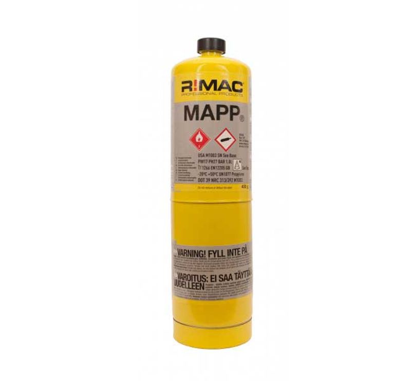 R!MAC Mapgas Engångsbehållare – 400 g, 240 minuters brukstid
