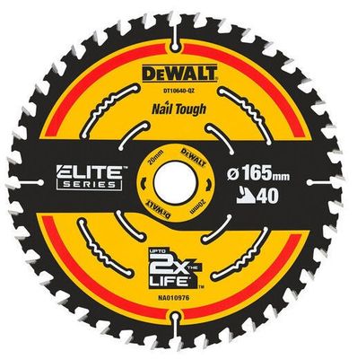 DeWalt DT10640 Sågklinga 165mm 40T för fina snitt i trä ELITE
